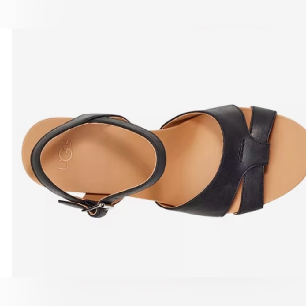 UGG|Cloverdale Espadrille Wedge Sandal in black & tan •••Beachy & Boho Size 9 - Picture 3 of 16